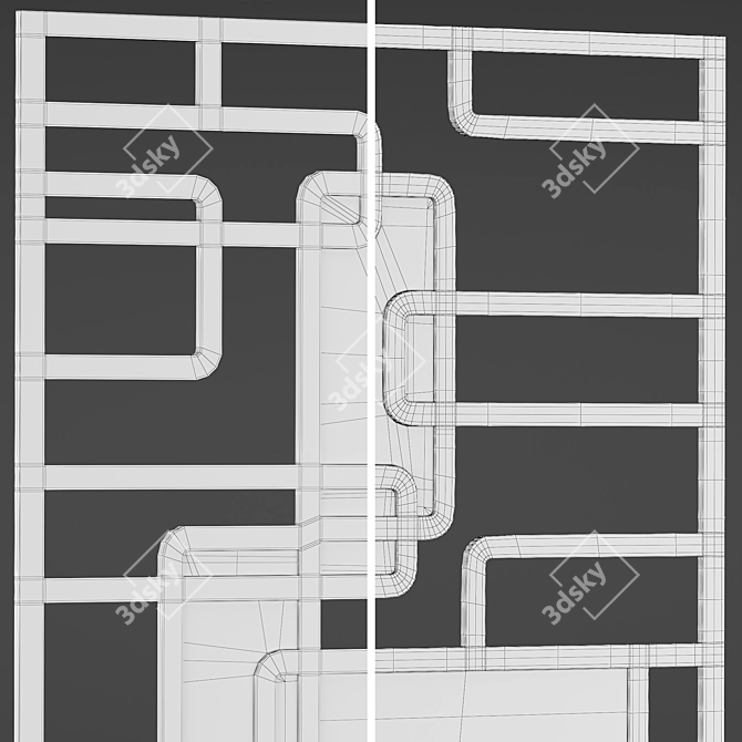 Decorative Panel Set with Abstract Patterns 3D model image 5