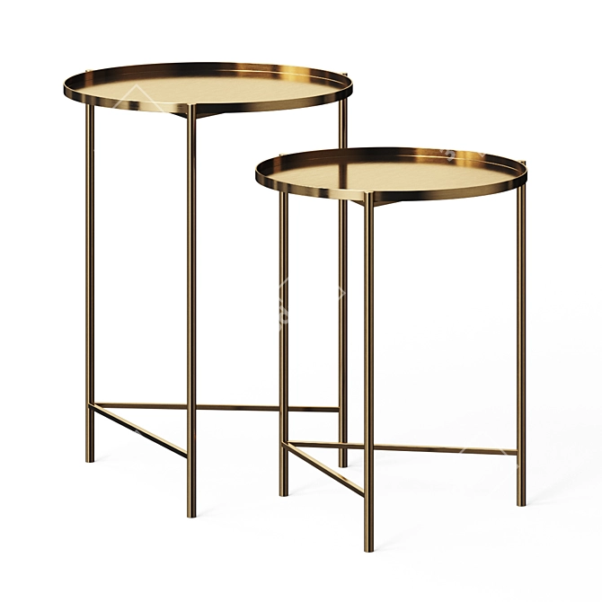 Modern Tray Top Table Set 3D model image 2