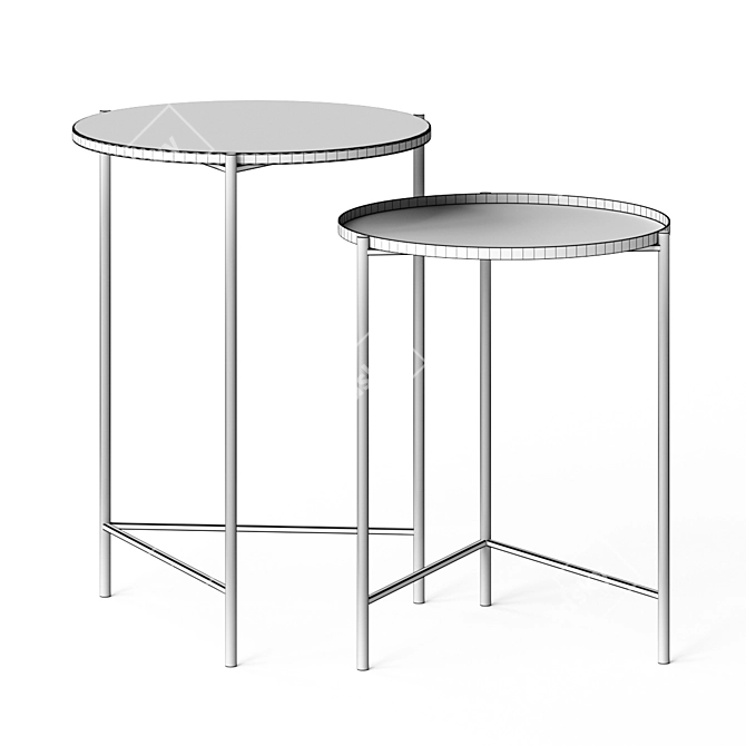 Modern Tray Top Table Set 3D model image 5