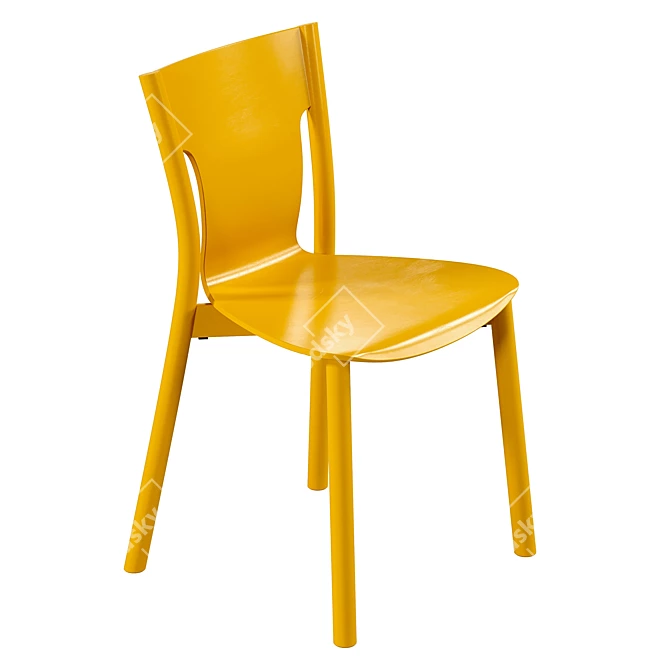 Modern Yellow Tolo Chair 3D model image 4