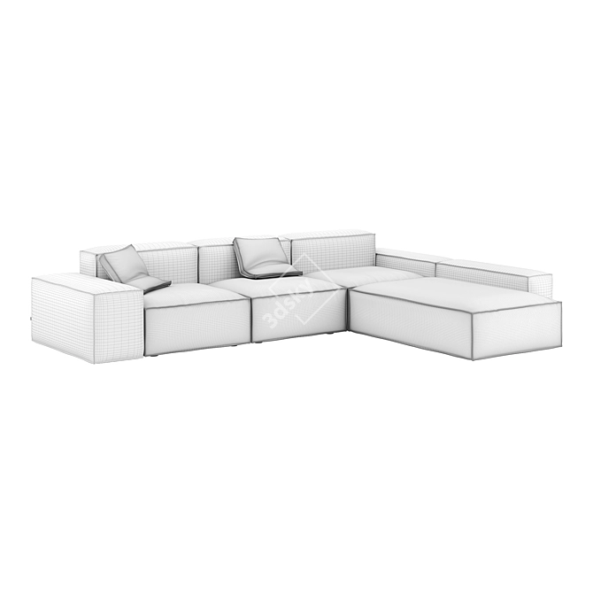 Davis3 Modern Deep Minimalist Sofa 3D model image 4