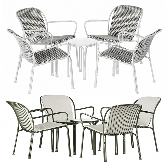 Thorvald Outdoor Table Chair Set 3D model image 1