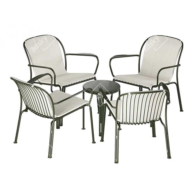 Thorvald Outdoor Table Chair Set 3D model image 2