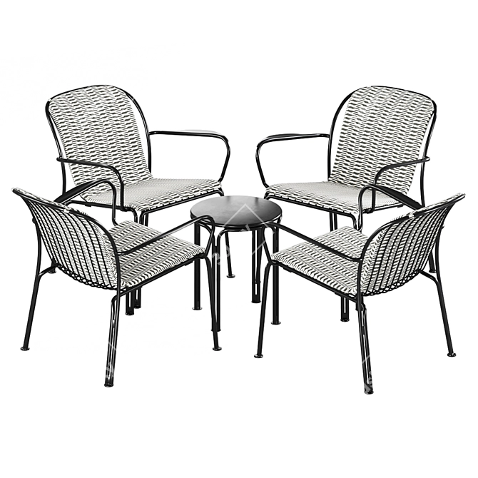 Thorvald Outdoor Table Chair Set 3D model image 3