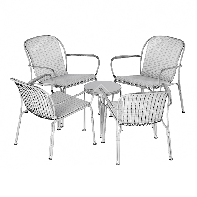 Thorvald Outdoor Table Chair Set 3D model image 5