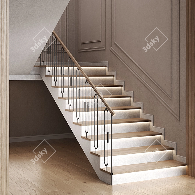 Modern Staircase Design 21 3D model image 4