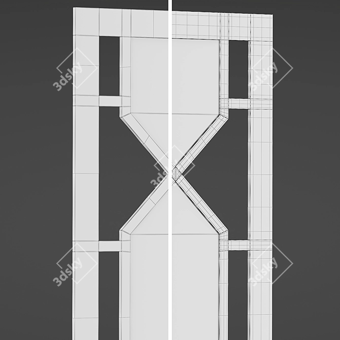 Decorative Panel Set with Mirror Inserts 3D model image 7