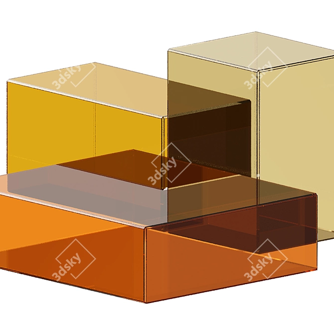 Elegant Italian Glass Coffee Table 3D model image 2