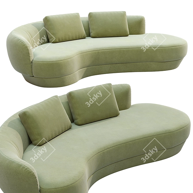 Sensual Seventies-Inspired Sofa 3D model image 1