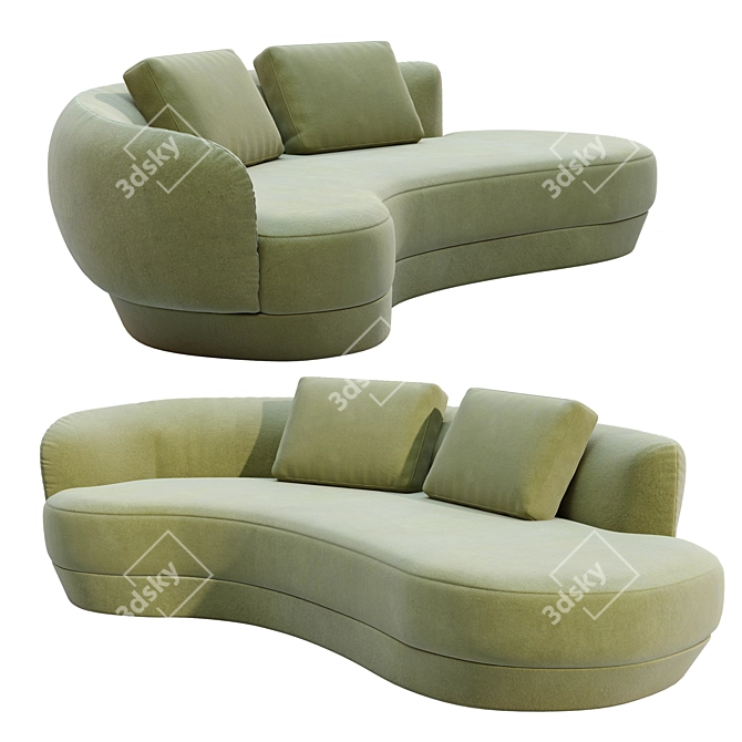 Sensual Seventies-Inspired Sofa 3D model image 2