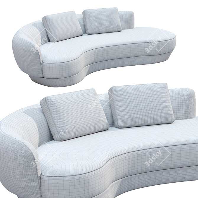 Sensual Seventies-Inspired Sofa 3D model image 4