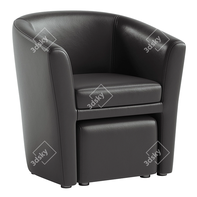 Stylish Faux Leather Chair Set 3D model image 1