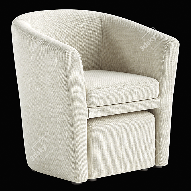 Stylish Faux Leather Chair Set 3D model image 4