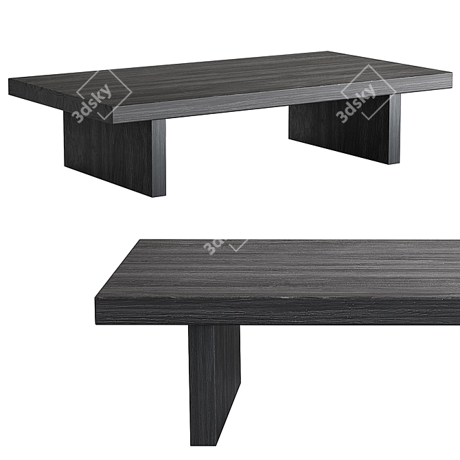 Rustic Pine Coffee Table 3D model image 1