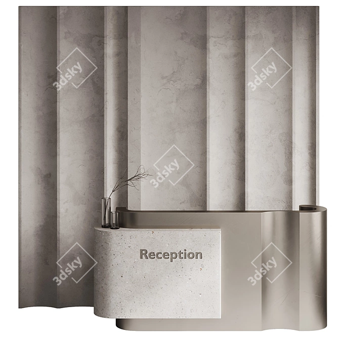 Modern Reception Desk Set 3D model image 2