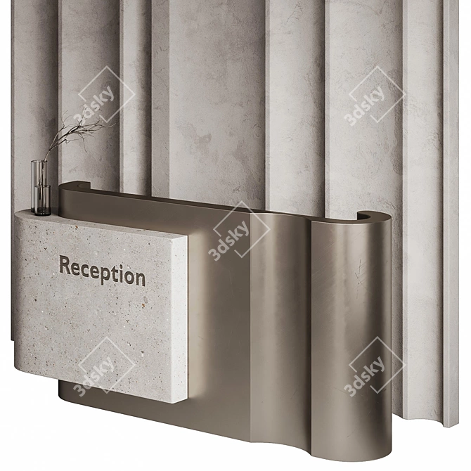 Modern Reception Desk Set 3D model image 3