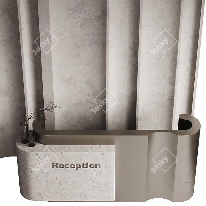 Modern Reception Desk Set 3D model image 4