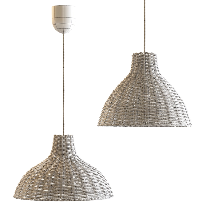 La Redoute Alaya Rattan Pendants 3D model image 7