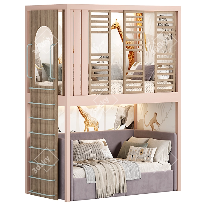  Kid's Bunk Bed Set 3D model image 4