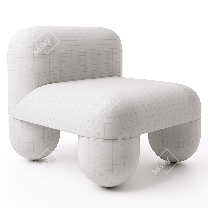 Sleek Designer Low Chair_HERE 3D model image 5