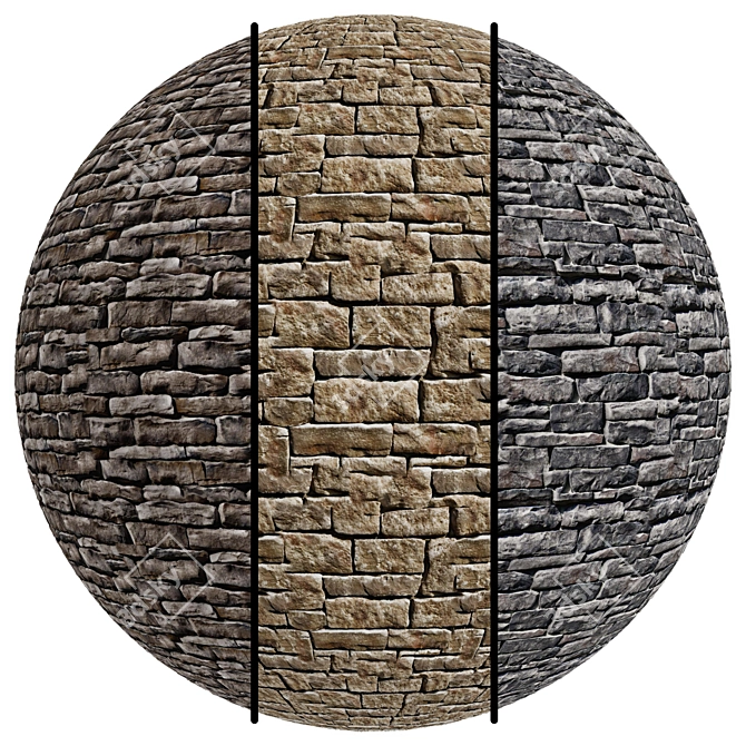 Stone Facade Texture Pack 4K 3D model image 1