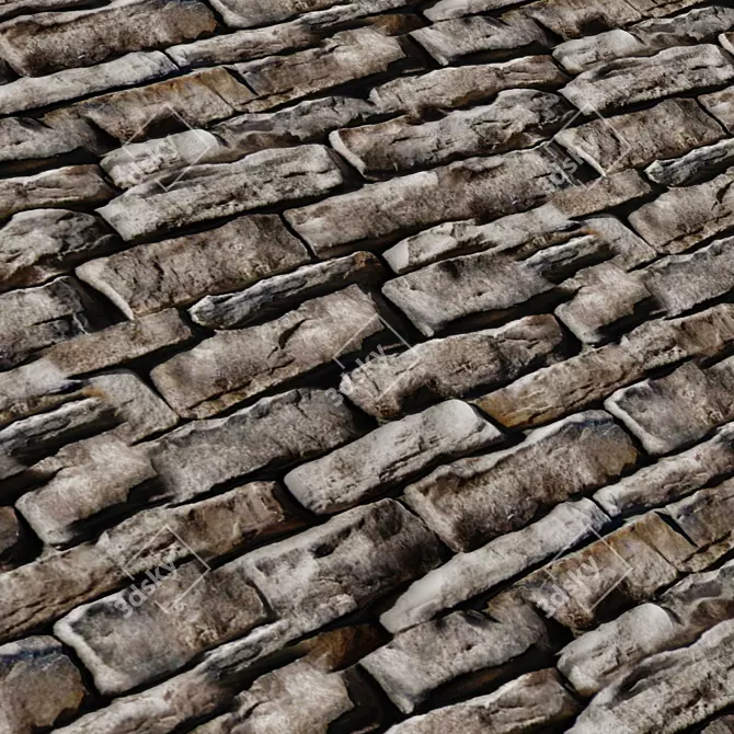 Stone Facade Texture Pack 4K 3D model image 3