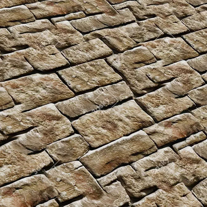 Stone Facade Texture Pack 4K 3D model image 5