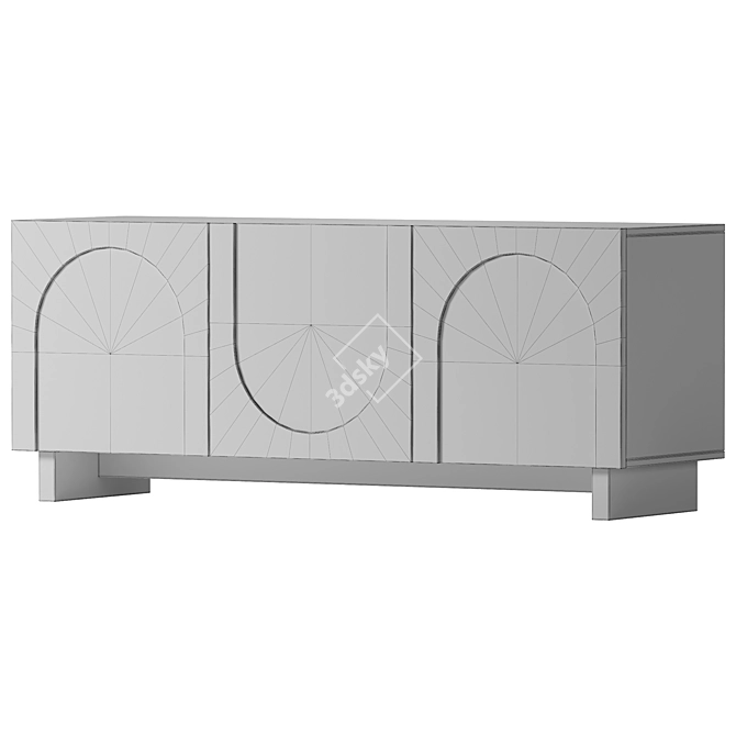 Modern Milk TV Stand Cabinet 3D model image 2