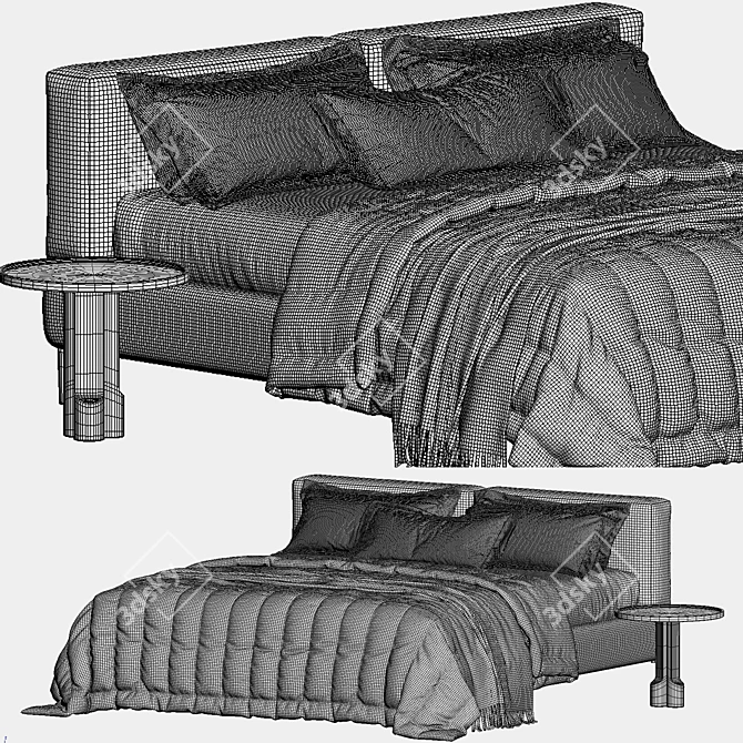 Joyce Cushion Bed Wittmann Meshsmooth 3D model image 6