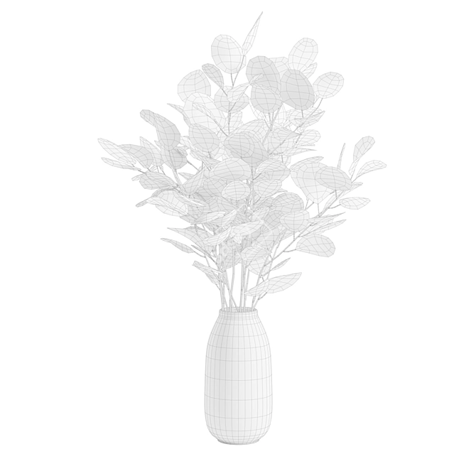 Elegant Eucalyptus Vase Bouquet 3D model image 3