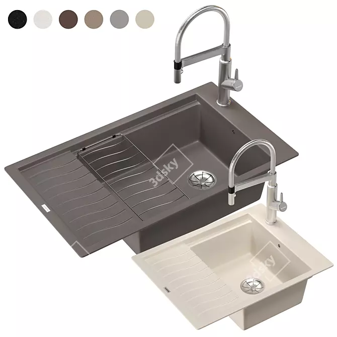 BLANCO ELON Sink Set with Faucet 3D model image 3