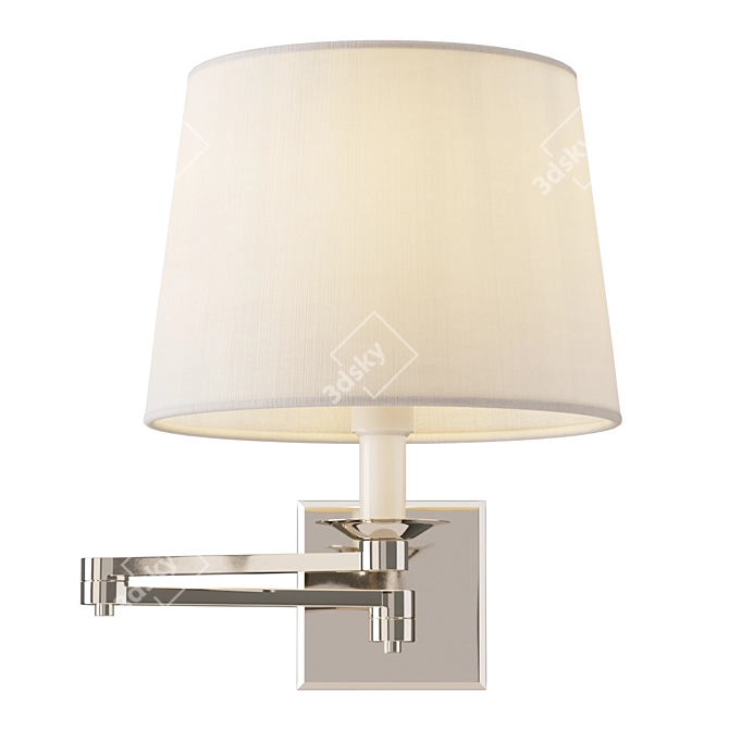 Adjustable Brass Swing-Arm Sconce 3D model image 2