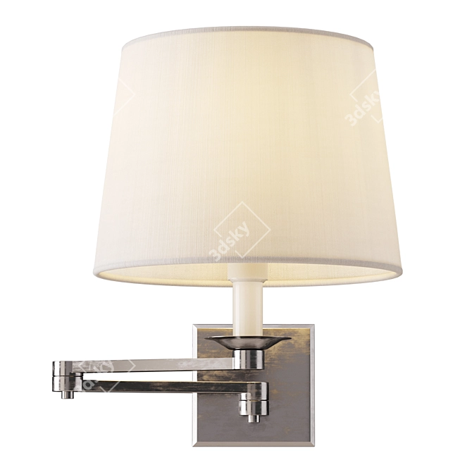 Adjustable Brass Swing-Arm Sconce 3D model image 3