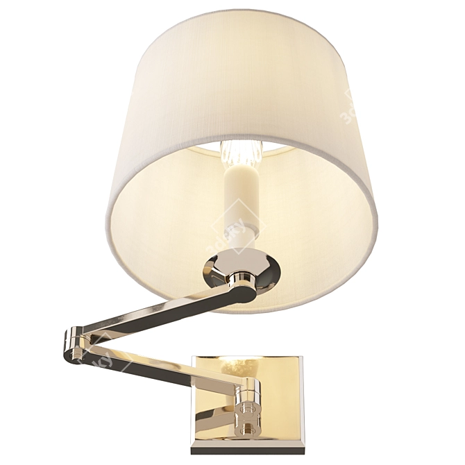 Adjustable Brass Swing-Arm Sconce 3D model image 5