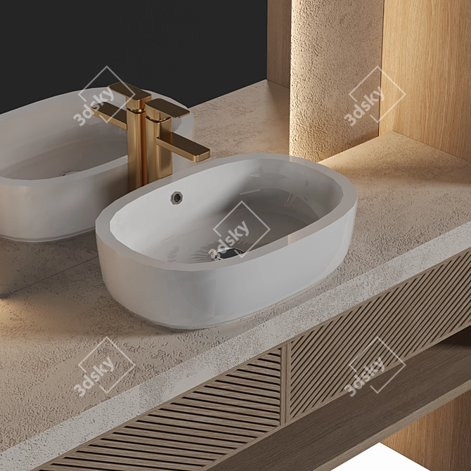 Premium Bathroom Furniture Set 3D model image 3