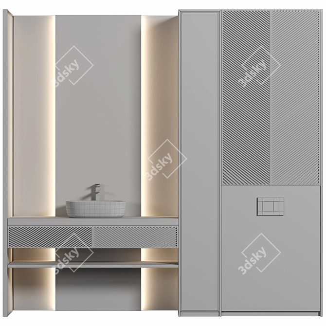 Premium Bathroom Furniture Set 3D model image 4