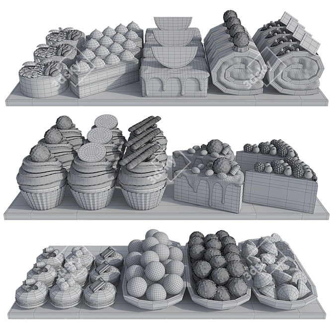 Mini Chocolate Delights Set 3D model image 6