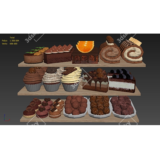 Mini Chocolate Delights Set 3D model image 7