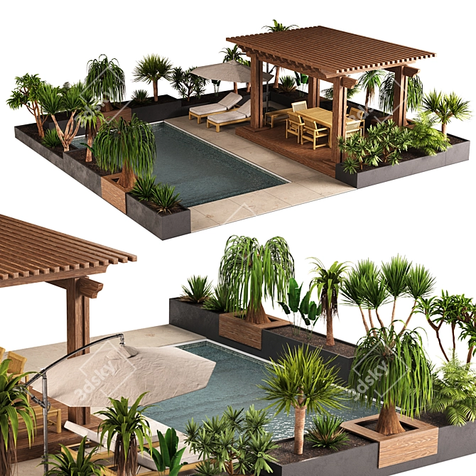 Outdoor Pergola Gazebo Canopy 3D model image 1