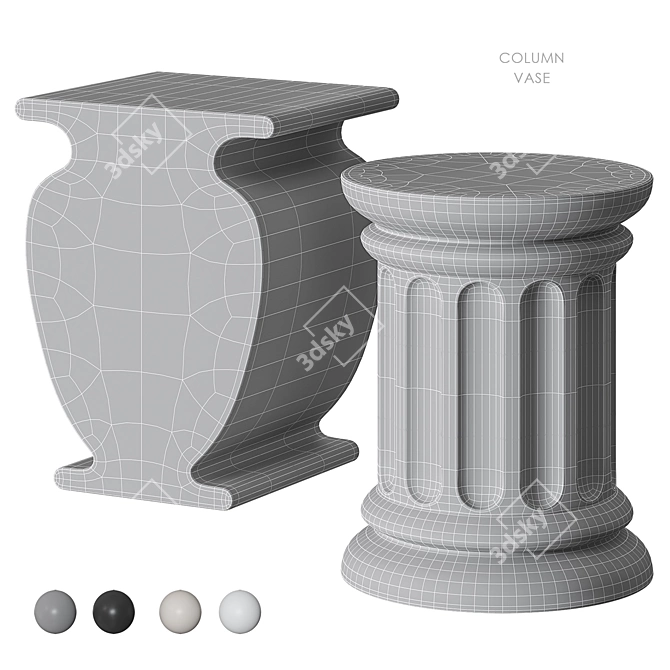 Column Vase Side Table Urban Outfitters 3D model image 6