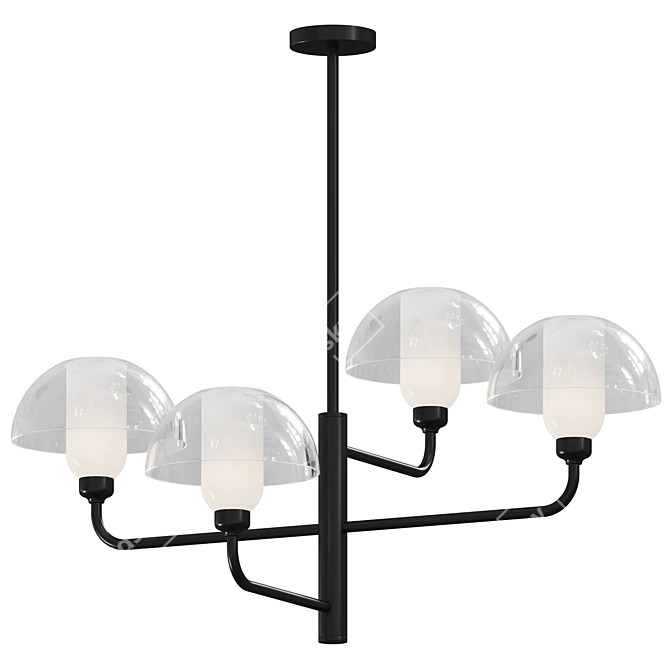 Modern Memory Pendant Light Black 3D model image 1