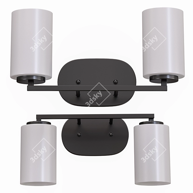 Sleek Matte Black Bathroom Vanity 3D model image 1