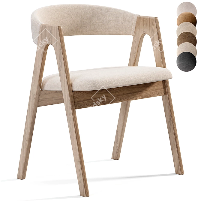 Dublin Chair: Modern Natural Wood 3D model image 1