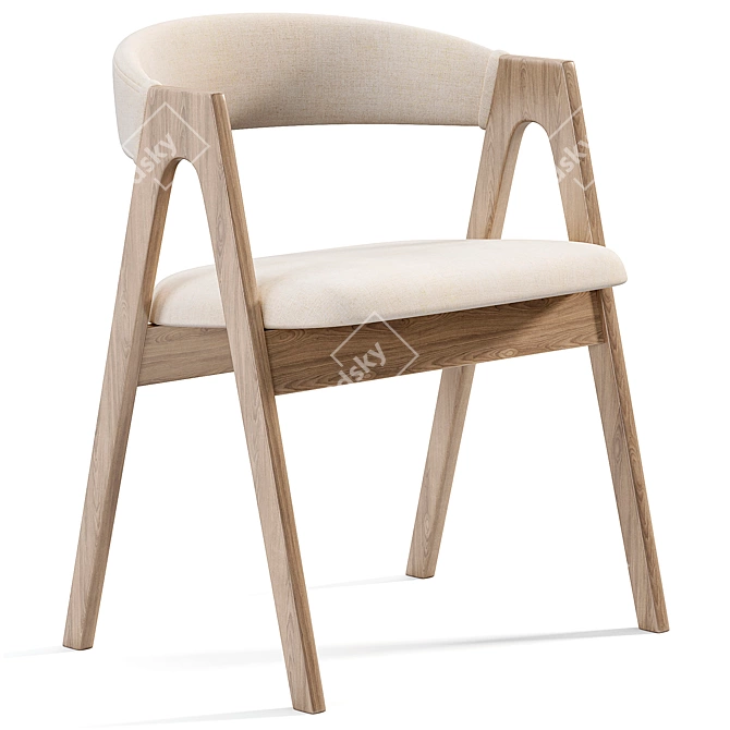 Dublin Chair: Modern Natural Wood 3D model image 3