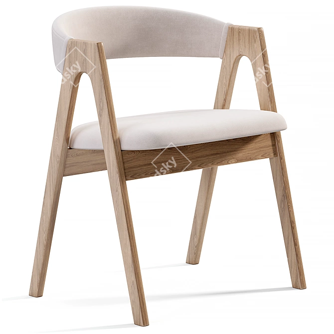 Dublin Chair: Modern Natural Wood 3D model image 4