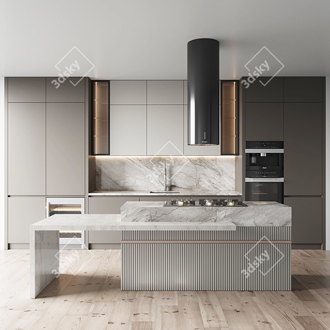 Modern Kitchen Equipment Set 3D model image 1