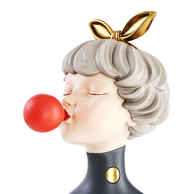 Low Poly Bubble Girl Sculpture 3D model image 6