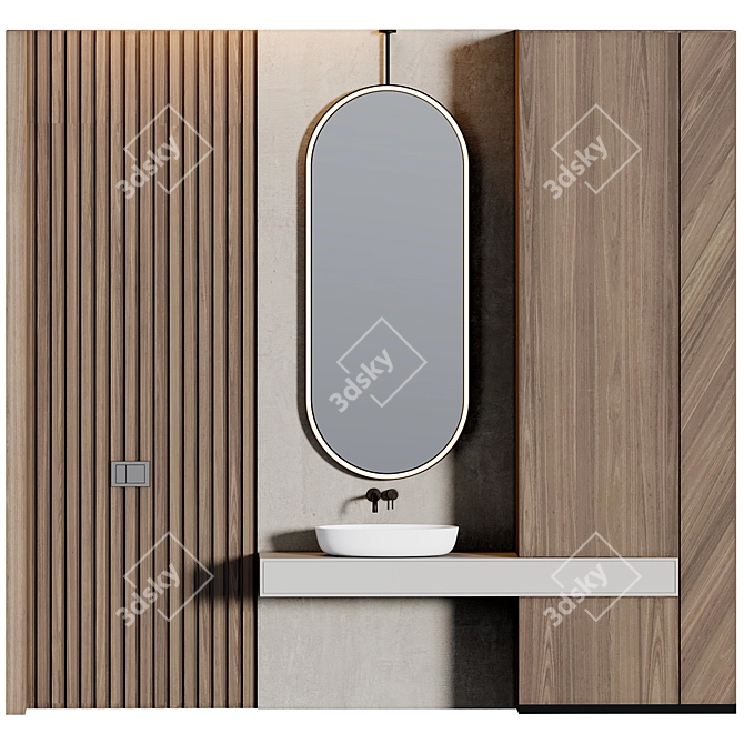 Modern Bathroom Furniture Collection 3D model image 2