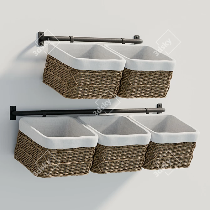 Versatile Hanging Basket Organizer 3D model image 1