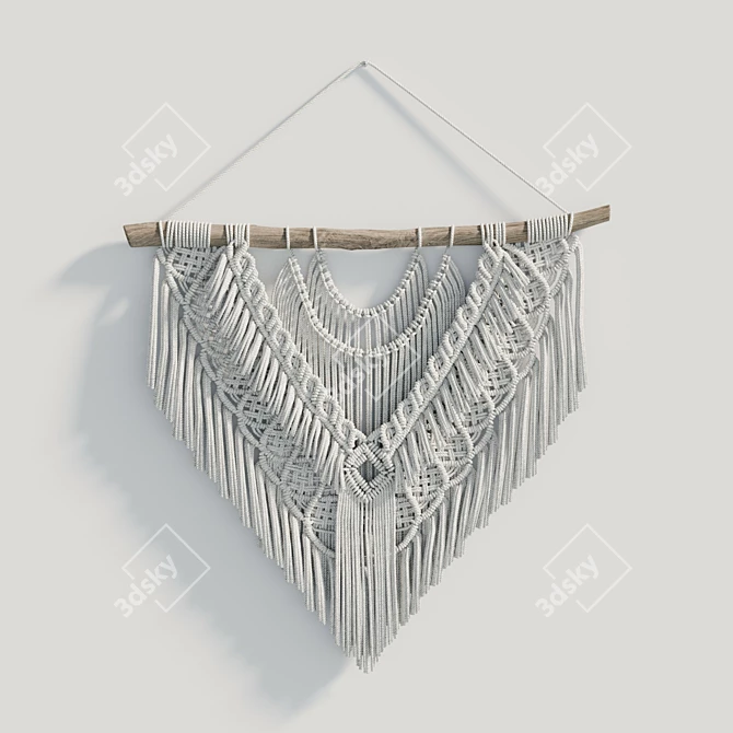 Modern Macrame Wall Hanging Wedding Decor 3D model image 2